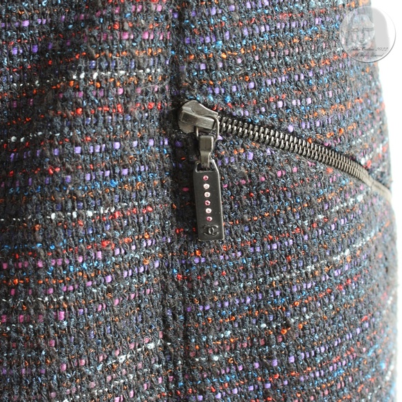 Chanel Skirt Multicolor Cotton Blend Tweed Pencil 02A Collection HTF Size 40 - Picture 10 of 11